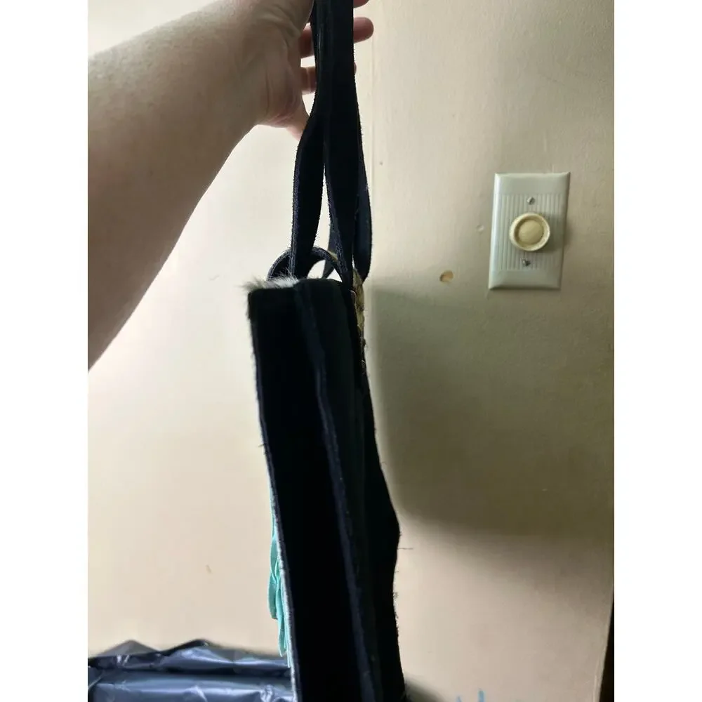 Texas Ranch Tote‎ Purse Calf Hair Leather 14